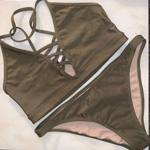 Olive Green Bikini Set